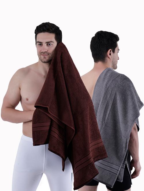 pack of 2 solid ultra-absorbent bath towel for men and women - 21589492 - Very Small Image - 1