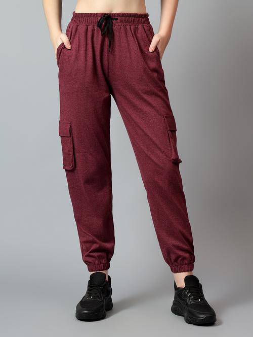 women maroon solid cargo - 21589590 - Very Small Image - 1