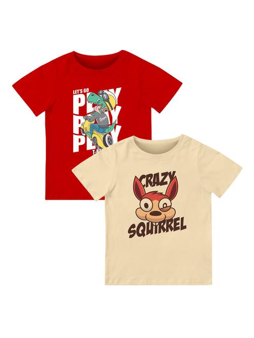boys pack of 2 front print t-shirt - 21589604 - Very Small Image - 1