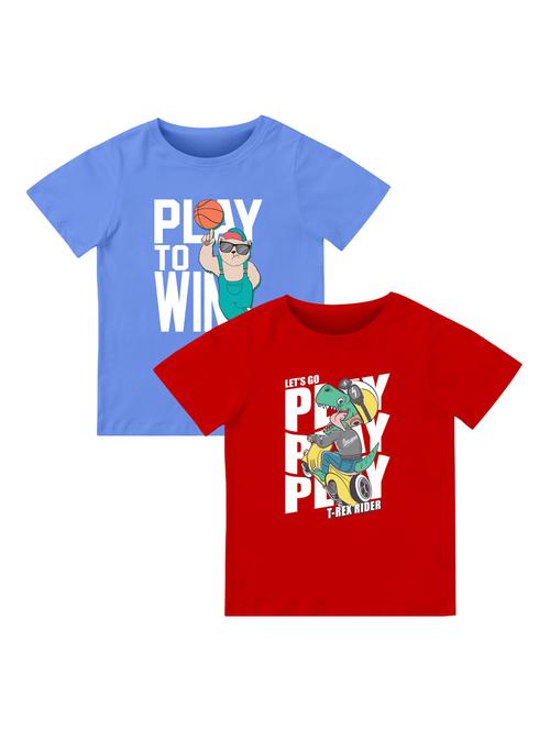 boys pack of 2 front print t-shirt - 21589613 - Very Small Image - 1