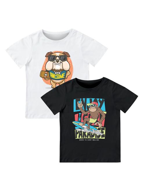 boys pack of 2 front print t-shirt - 21589623 - Very Small Image - 1