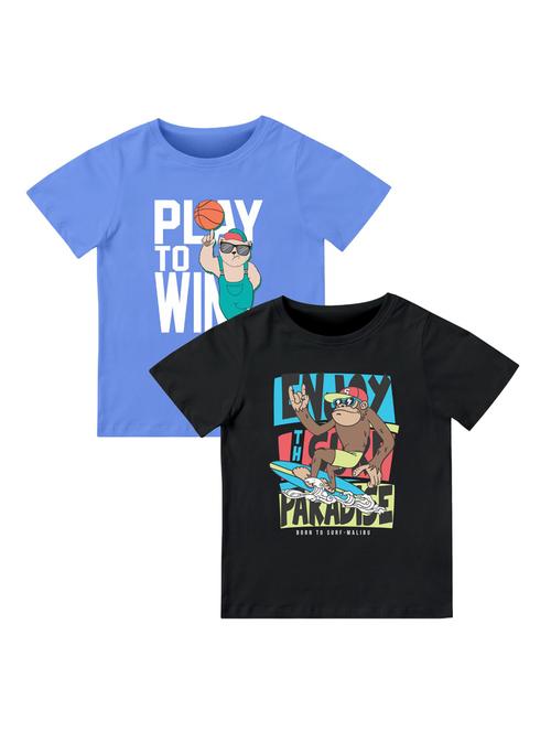 boys pack of 2 front print t-shirt - 21589624 - Very Small Image - 1