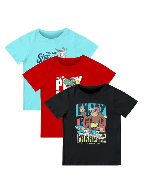 boys pack of 3 printed combo t-shirt - 21589630 - Very Small Image - 1