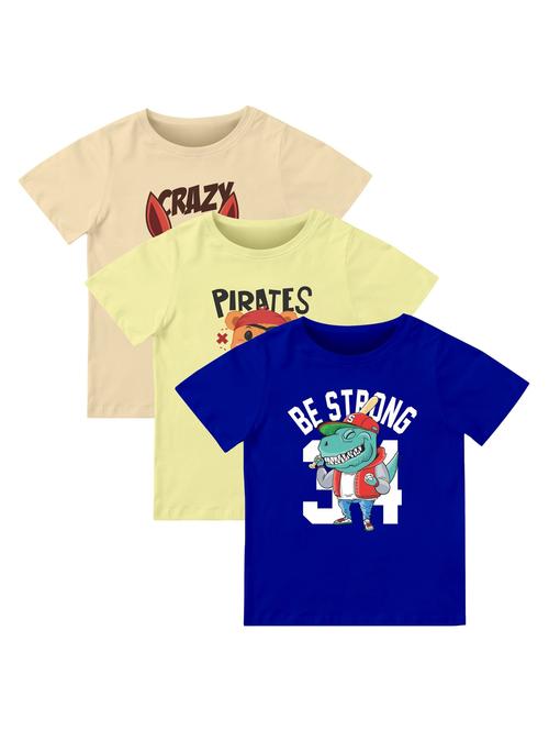 boys pack of 3 front print t-shirt - 21589641 - Very Small Image - 1