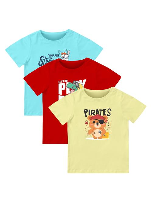 boys pack of 3 printed combo t-shirt - 21589646 - Very Small Image - 1