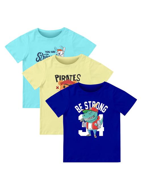 boys pack of 3 front print t-shirt - 21589650 - Very Small Image - 1