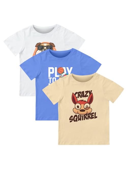 boys pack of 3 printed combo t-shirt - 21589665 - Very Small Image - 1