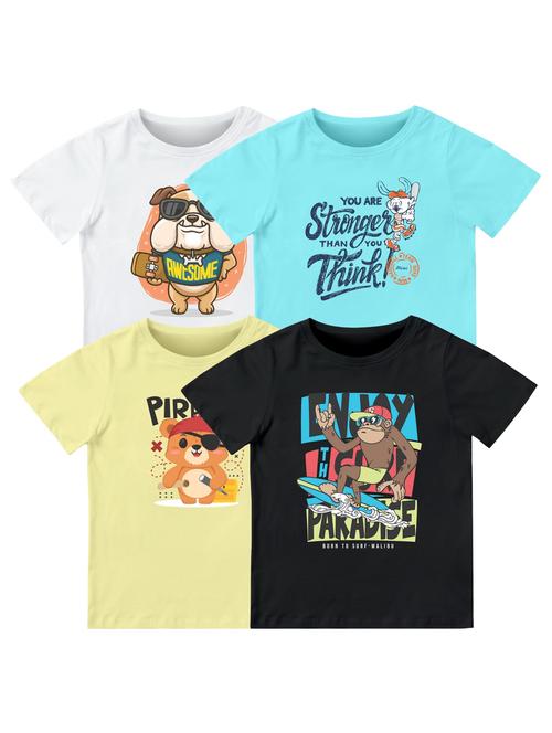 boys pack of 4 printed combo t-shirt - 21589685 - Very Small Image - 1