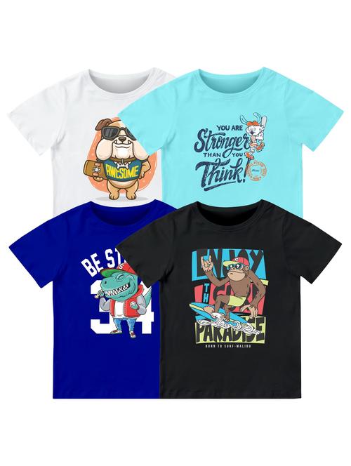 boys pack of 4 printed combo t-shirt - 21589686 - Very Small Image - 1
