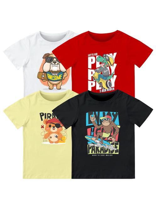 boys pack of 4 printed combo t-shirt - 21589703 - Very Small Image - 1