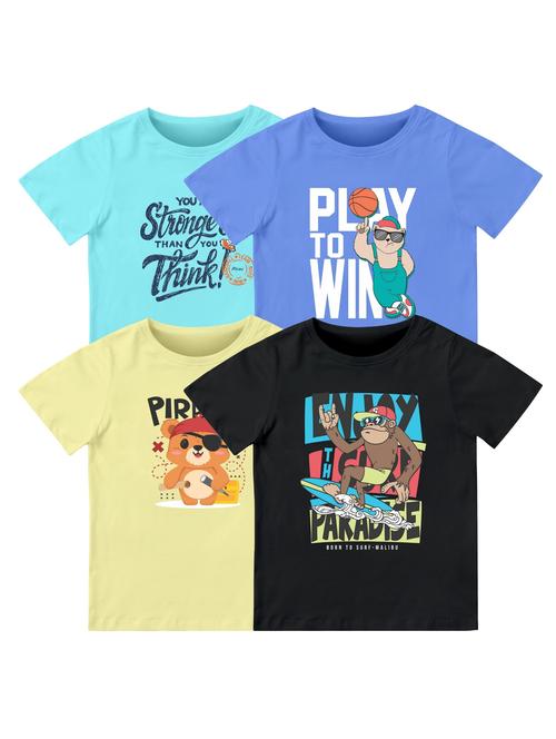 boys pack of 4 printed combo t-shirt - 21589718 - Very Small Image - 1