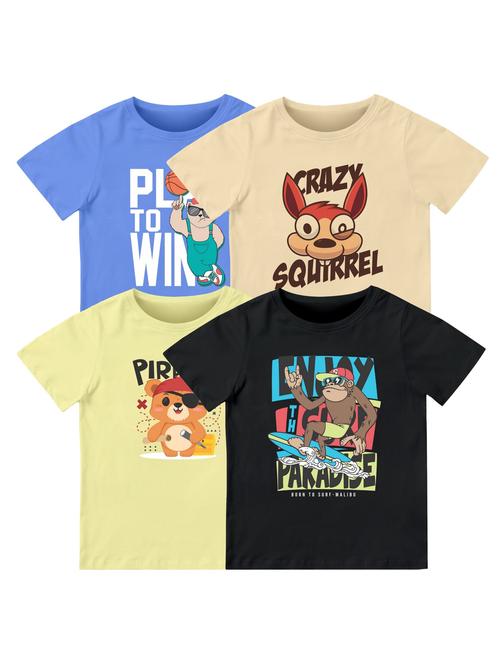 boys pack of 4 printed combo t-shirt - 21589739 - Very Small Image - 1