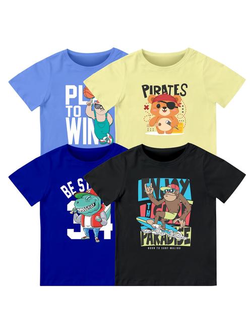 boys pack of 4 printed combo t-shirt - 21589741 - Very Small Image - 1