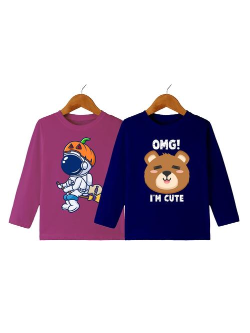 boys pack of 2 printed round neck long sleeve t-shirts - 21589781 - Very Small Image - 1