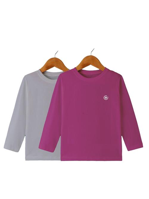 boys pack of 2 plain round neck long sleeve t-shirts - 21589852 - Very Small Image - 1