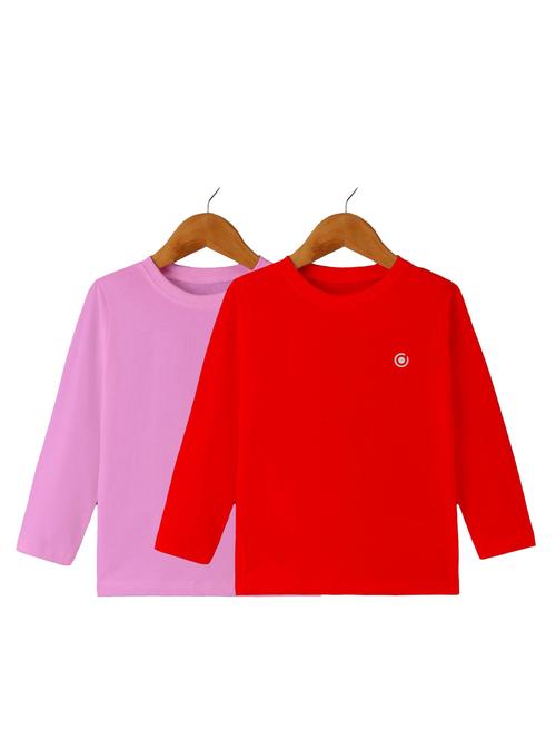 boys pack of 2 plain round neck long sleeve t-shirts - 21589865 - Very Small Image - 1