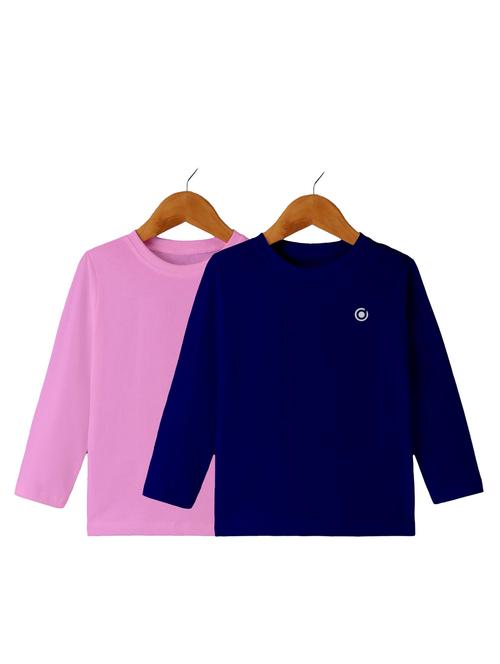 boys pack of 2 plain round neck long sleeve t-shirts - 21589866 - Very Small Image - 1