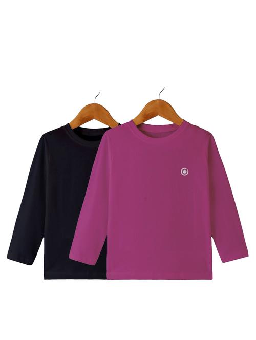 boys pack of 2 plain round neck long sleeve t-shirts - 21589868 - Very Small Image - 1