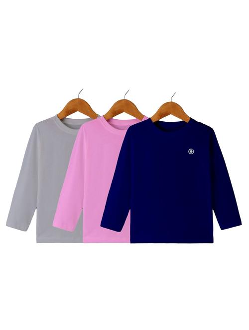 boys pack of 3 plain round neck long sleeve t-shirts - 21589911 - Very Small Image - 1