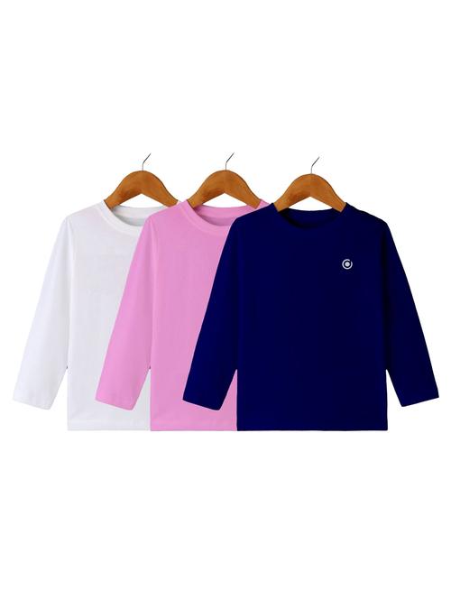 boys pack of 3 plain round neck long sleeve t-shirts - 21589921 - Very Small Image - 1