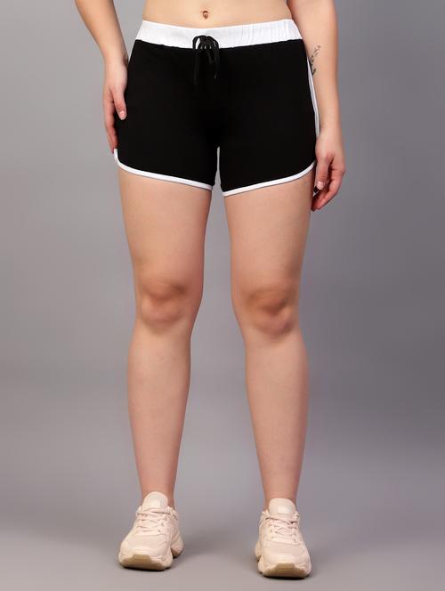 women solid mid rise active wear short - 21590759 - Very Small Image - 1
