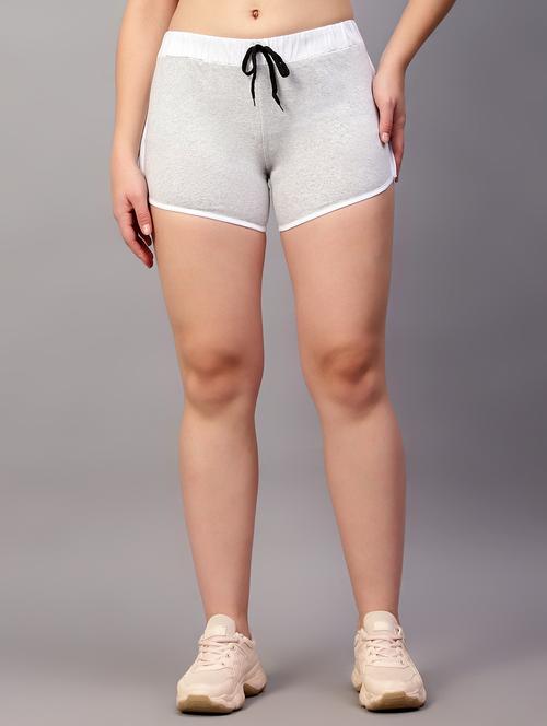 women solid mid rise active wear short - 21590761 - Very Small Image - 1
