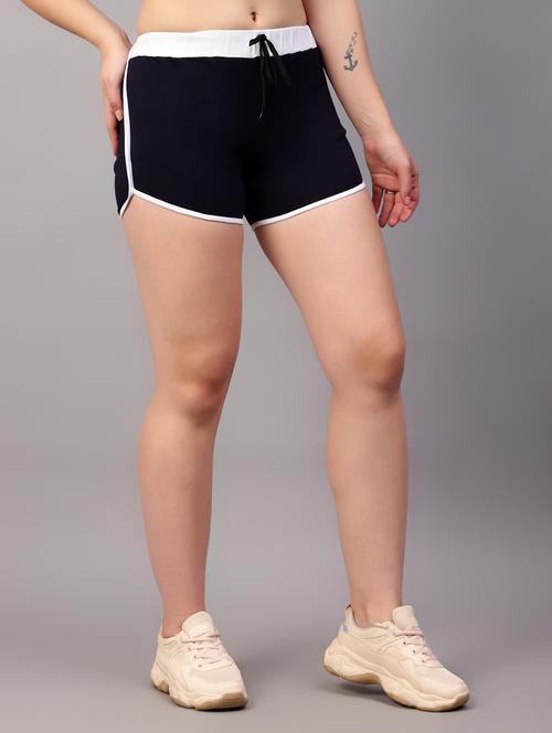 women solid mid rise active wear short - 21590763 - Very Small Image - 1