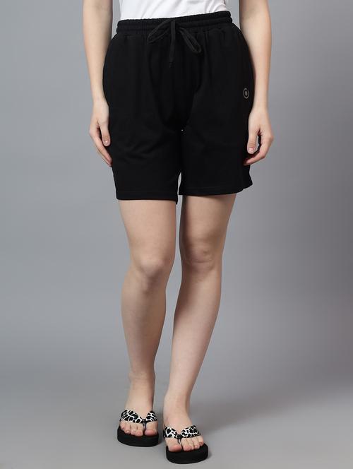 women solid mid rise loungewear shorts - 21590961 - Very Small Image - 1