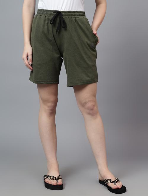 women solid mid rise loungewear shorts - 21590964 - Very Small Image - 1