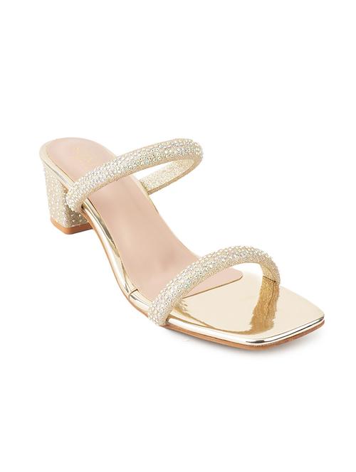 women gold block heel sandal - 21591368 - Very Small Image - 1