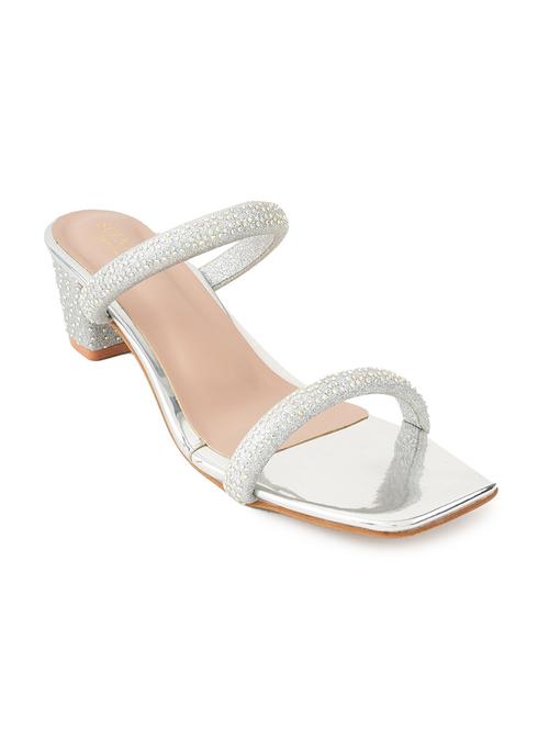 women silver block heel sandal - 21591369 - Very Small Image - 1