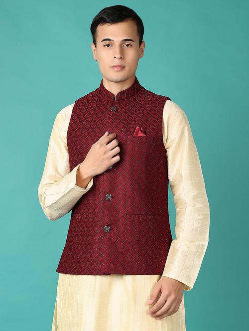 men self design nehru jacket - 21593370 - Very Small Image - 1