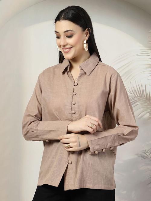women long sleeve solid regular shirt - 21594846 - Very Small Image - 1