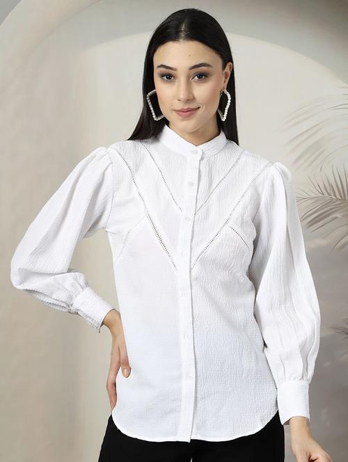women white solid regular shirt - 21594850 - Very Small Image - 1