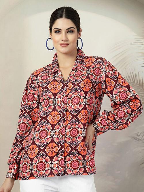 women printed long sleeves shirt - 21594894 - Very Small Image - 1