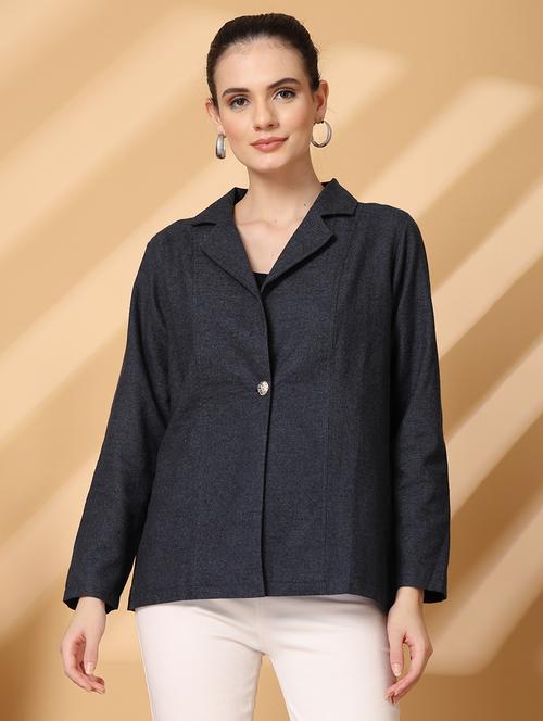 women long sleeve solid casual blazer - 21595533 - Very Small Image - 1