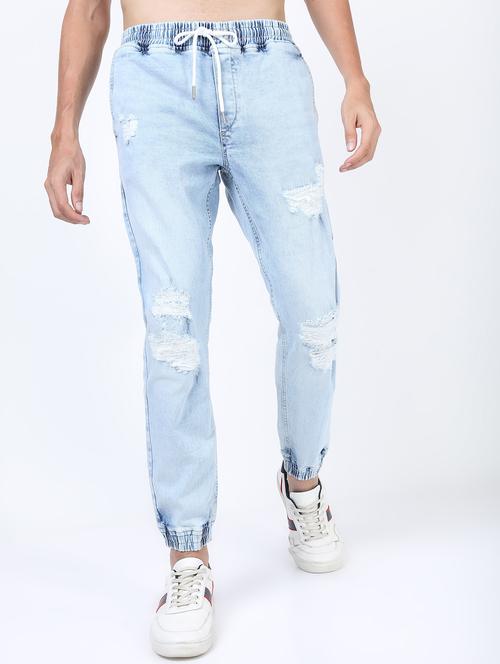 light blue cotton blend jeans - 21596161 - Very Small Image - 1