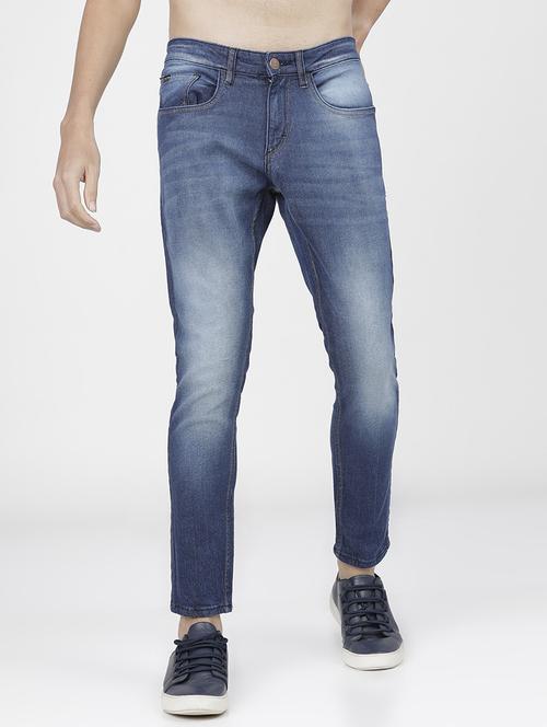 men plain slim fit mid rise jeans - 21596252 - Very Small Image - 1