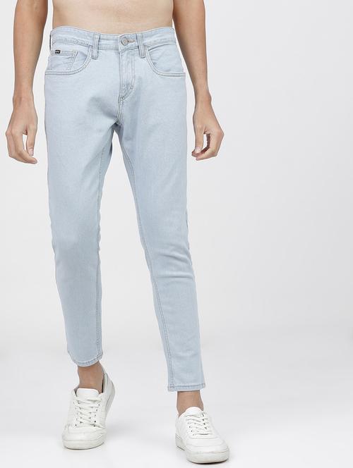 Men Solid Mid Rise Slim Fit Jean - 21596265 - Very Small Image - 1