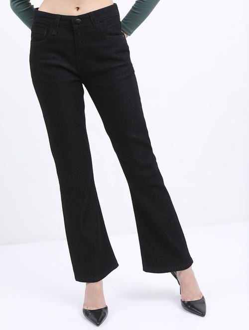 women solid high rise bootcut jean - 21596304 - Very Small Image - 1