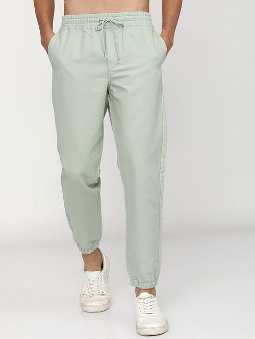 men mid rise solid joggers - 21596363 - Very Small Image - 1