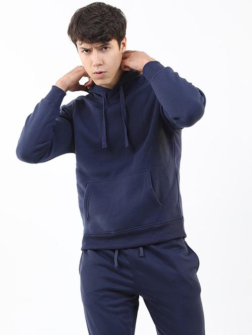 men plain hooded long sleeve sweatshirt - 21596451 - Very Small Image - 1