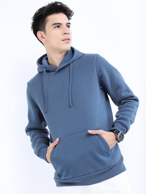 men plain hooded long sleeve sweatshirt - 21596456 - Very Small Image - 1