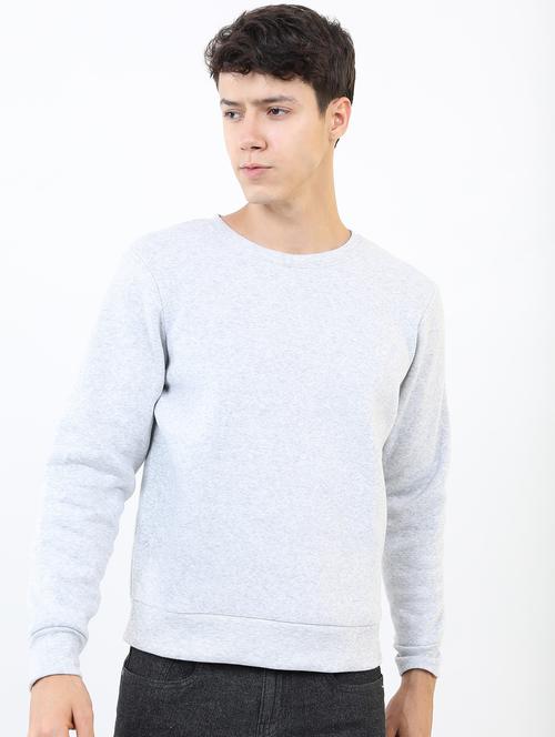men plain round neck long sleeve sweatshirt - 21596472 - Very Small Image - 1