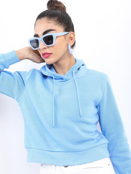 women light blue plain sweatshirt - 21596525 - Very Small Image - 1