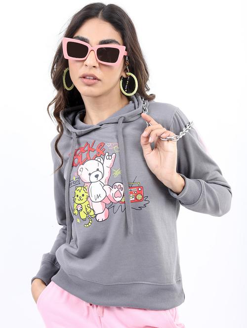 women long sleeve front print sweatshirt - 21596559 - Very Small Image - 1