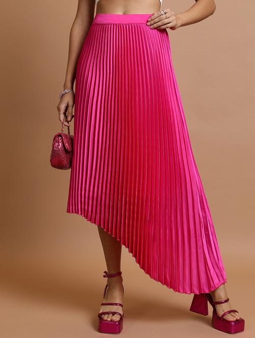 women pink solid a-line skirt - 21596630 - Very Small Image - 1
