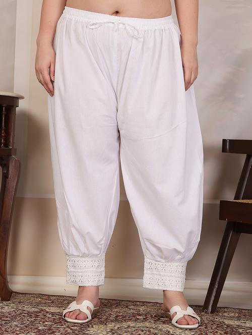 women white solid cotton salwar - 21596744 - Very Small Image - 1