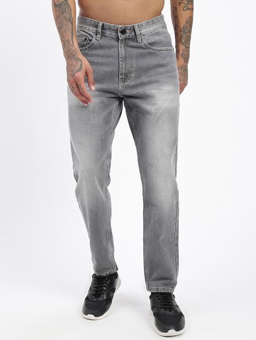 men grey denim plain jeans - 21597421 - Very Small Image - 1