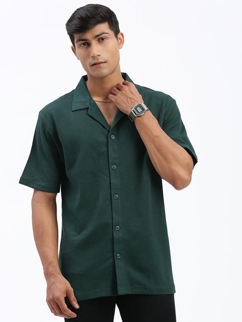 men short sleeves solid casual shirt - 21597457 - Very Small Image - 1